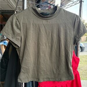 Delirious Dark Olive Short Sleeve Top